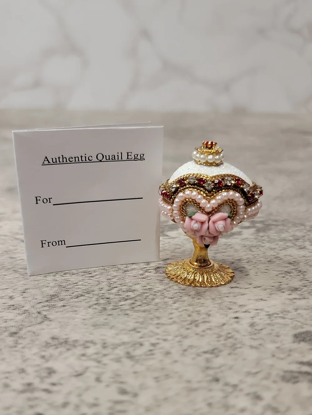 Vintage Quail Egg Trinket Box
